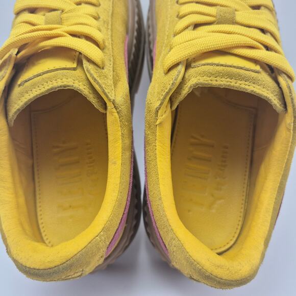 PUMA Fenty x Cleated Creeper Suede Yellow/Pink Platform Shoes Womens Size 7.5 - Picture 6 of 12